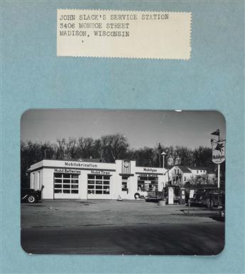 (MOBIL OIL GAS STATIONS) A vast and comprehensive album, containing over 330 photographs and 100 negatives, documenting, in a rigorous